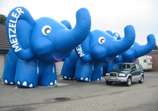 Inflatable mascot elephant Metzler