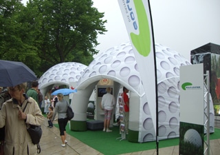 Costum molded inflatable tent for events