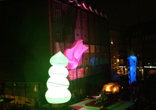 beleuchtete Outdoor Inflatables Jubiläum Roland Bremen