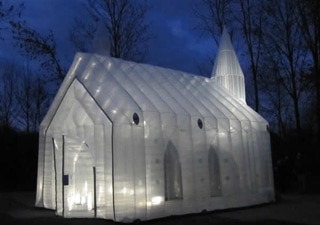 Inflatable lighted curch