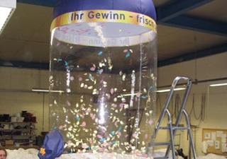 Aufblasbare Klarsicht-Säule für Tombola