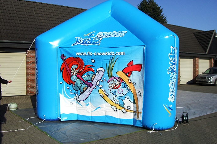 Custom molded inflatable tent for events